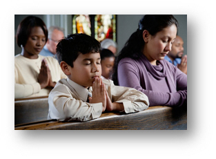 Hands Folded during Prayer at Mass