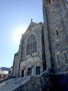 Steps up to Sacred Heart Church