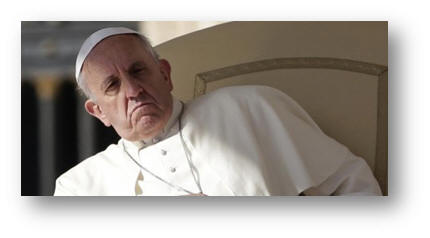 Pope Francis scowling